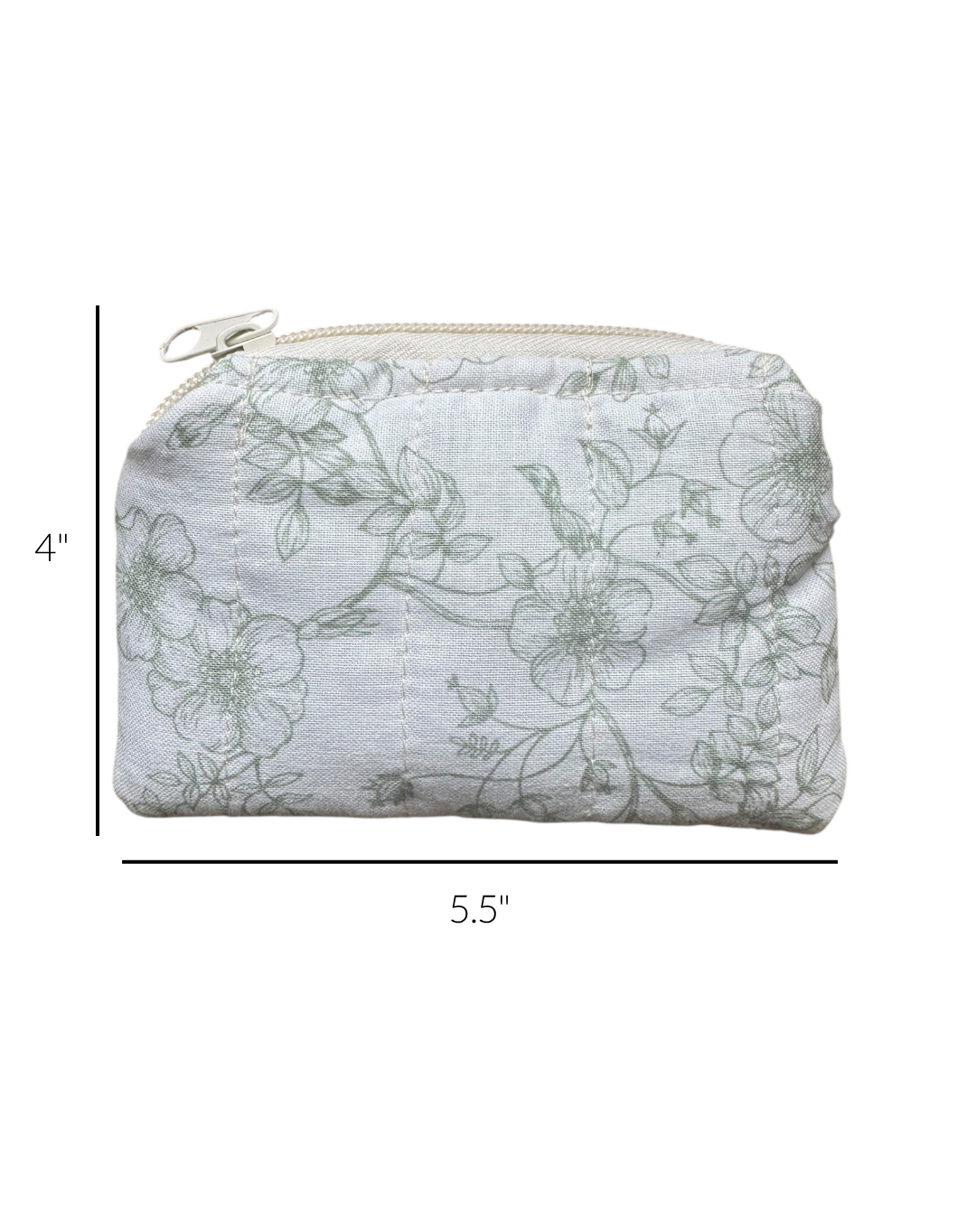 The Vintage Green Floral Keychain Wallet Coin Purse Card Holder