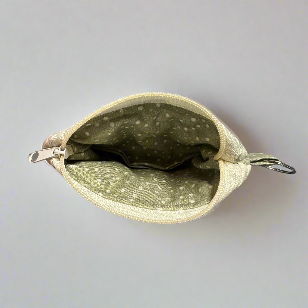 The Vintage Green Floral Keychain Wallet Coin Purse Card Holder