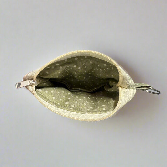The Vintage Green Floral Keychain Wallet Coin Purse Card Holder